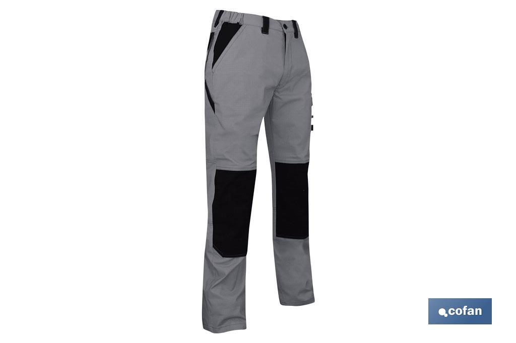 Pantaloni da lavoro | Modello Plutón | Composizione: 98% cotone e 2% elastene | Colore: grigio-nero - Cofan