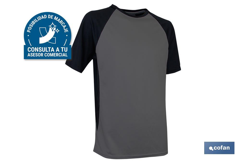 Breathable T-shirt | Composition: 100% Polyester | Pilote Model | Colour: Grey-Black | Weight: 160g/m2 | Size: XL - Cofan