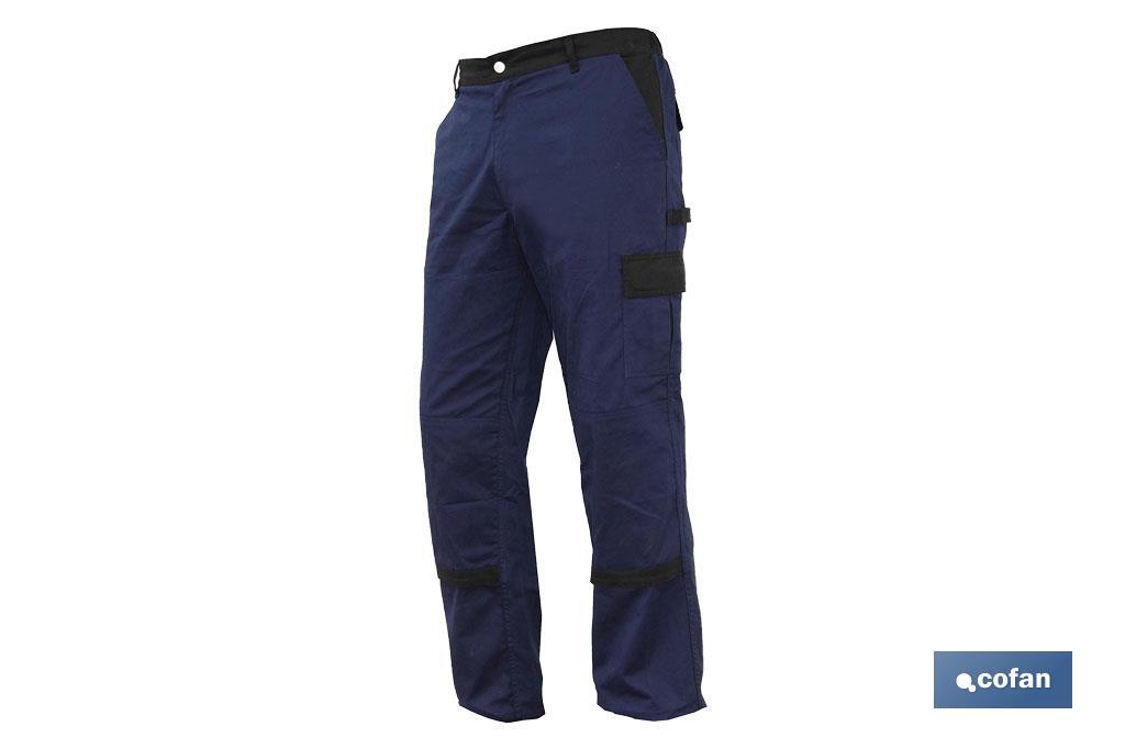 Pantaloni da lavoro | Flex | Modello Jano | Slim fit | Composizione: 97,76% cotone e 2,24% elastene | Colore: blu marino-nero - Cofan