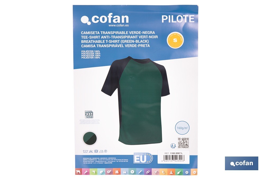 Camiseta técnica de trabajo | Tejido transpirable | Material: 100 % poliéster | Disponible en varias tallas y colores | Personalizable con tu logo - Cofan