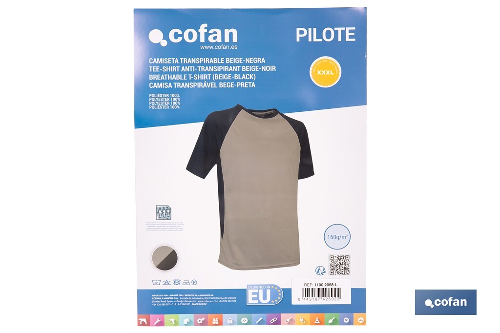 Camiseta técnica de trabajo | Tejido transpirable | Material: 100 % poliéster | Disponible en varias tallas y colores | Personalizable con tu logo - Cofan