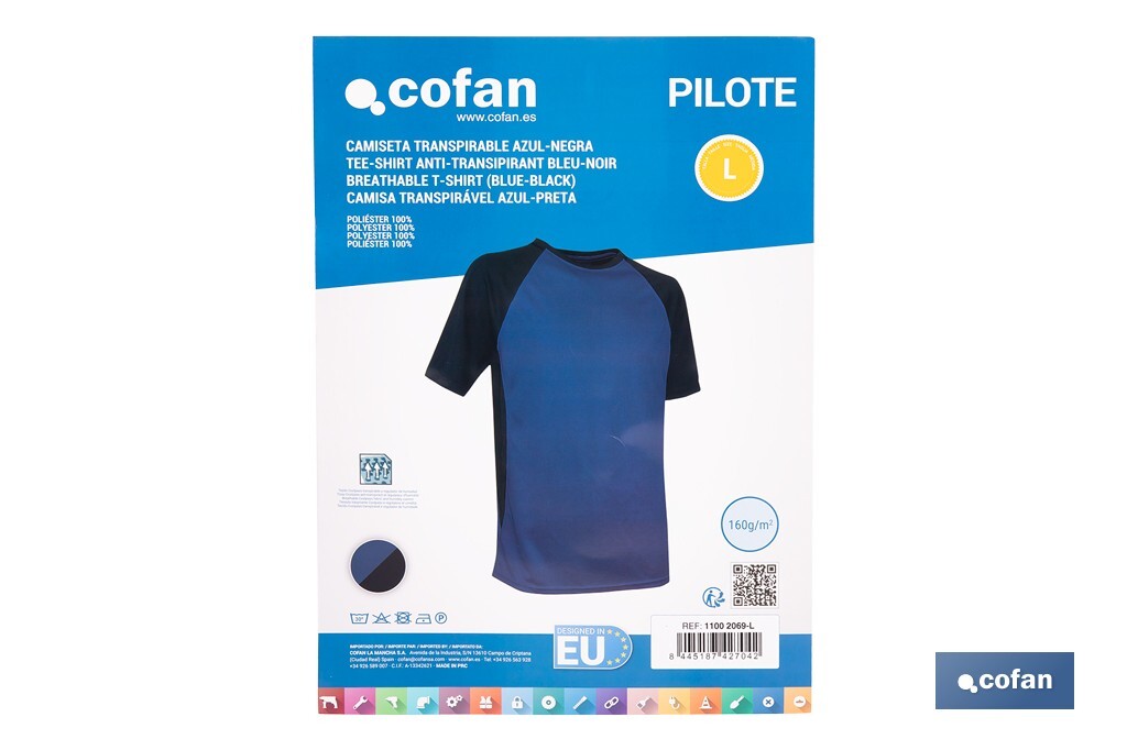 Camiseta técnica de trabajo | Tejido transpirable | Material: 100 % poliéster | Disponible en varias tallas y colores | Personalizable con tu logo - Cofan