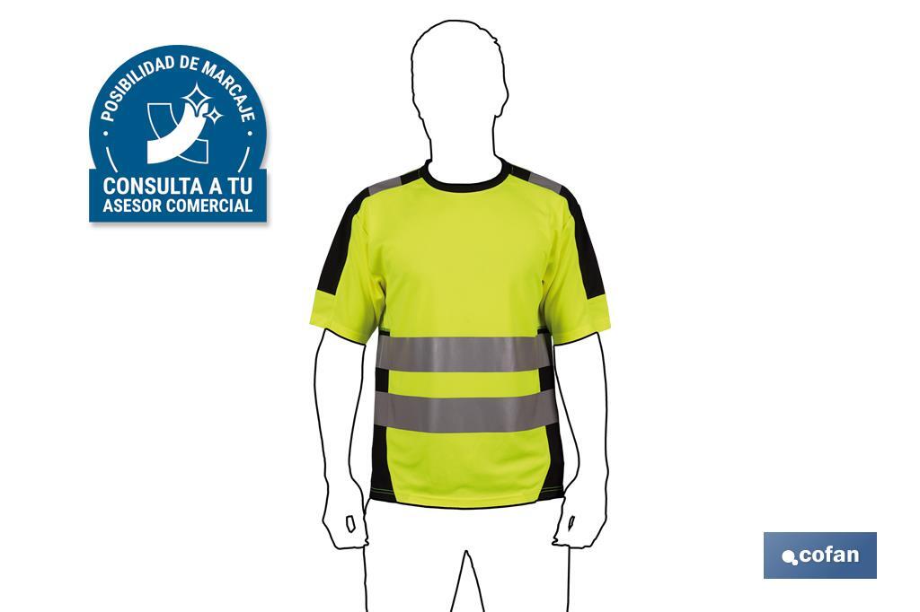 Camiseta de Alta Visibilidad | Tallas de la S a la XXXL | En Color Amarillo y Negro - Cofan