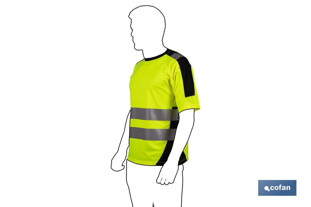 Camiseta de Alta Visibilidad | Tallas de la S a la XXXL | En Color Amarillo y Negro - Cofan