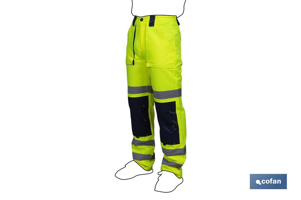 Pantalón de Alta Visibilidad | Tallas desde la S hasta la XXXL | Color Amarillo y Azul Marino - Cofan