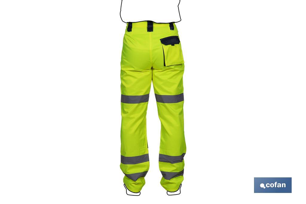 High visibility trousers | Available sizes from S to XXXL | Yellow and navy blue - Cofan