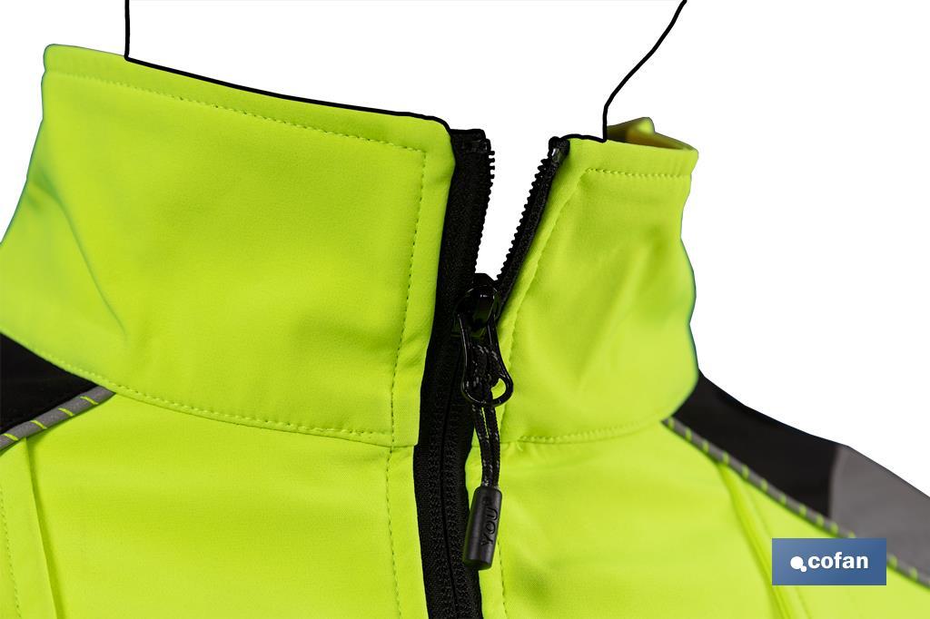 Veste Softshell à haute visibilité | Tailles de la S jusqu’à la XXXL | Couleur jaune et noir - Cofan