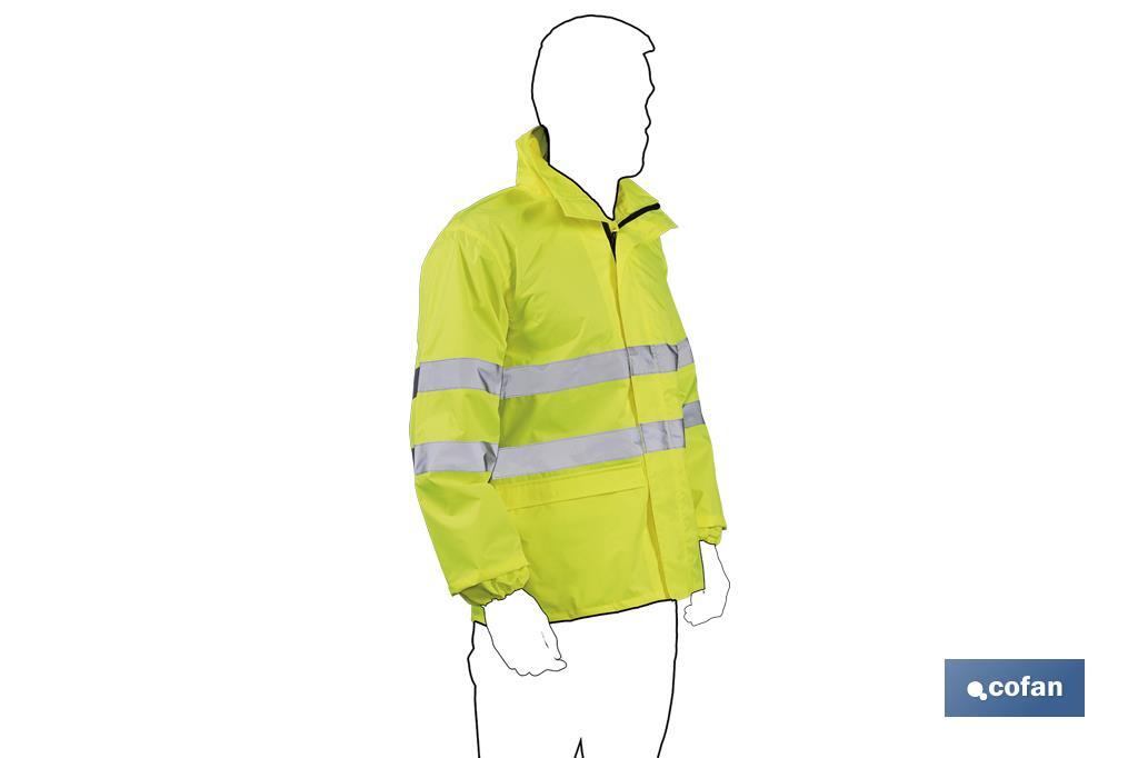 Veste imperméable à haute visibilité | Tailles de la S jusqu’à la XXXL | Couleur jaune - Cofan