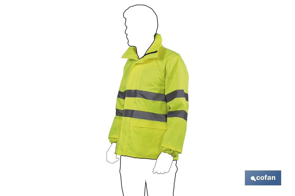 High visibility waterproof jacket | Available sizes from S to XXXL | Yellow - Cofan