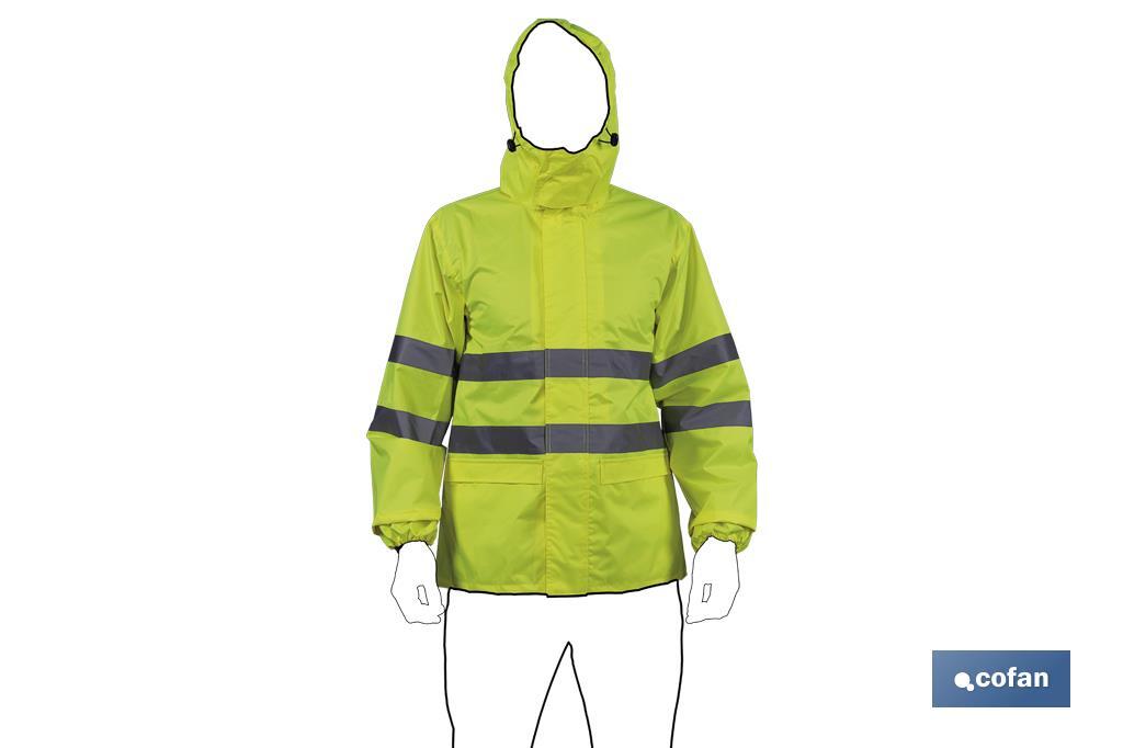 Chaqueta Impermeable de Alta Visibilidad | Tallas desde la S hasta la XXXL | Color amarillo - Cofan