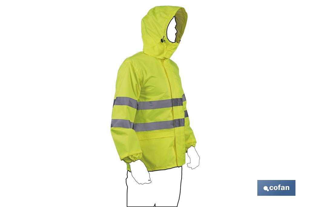 High visibility waterproof jacket | Available sizes from S to XXXL | Yellow - Cofan