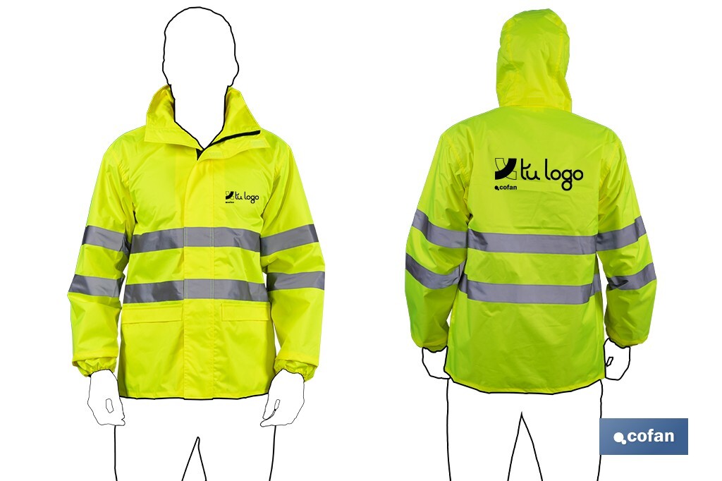 Impermeabile ad alta visibilità | Taglie dalla S alla XXXL | Giallo - Cofan