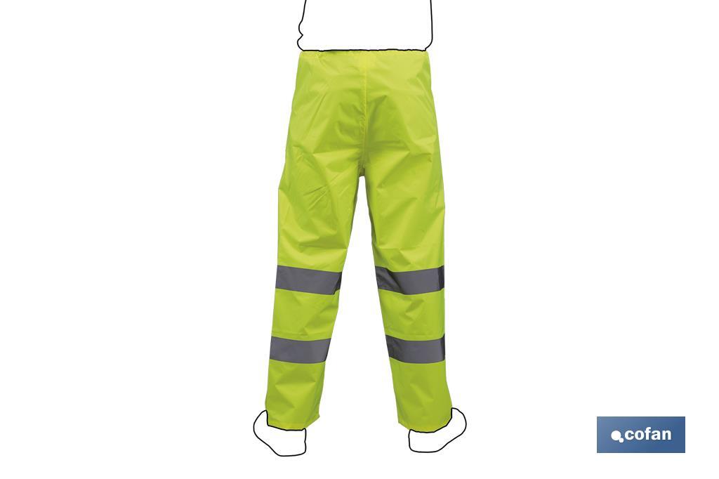 High visibility waterproof trousers | Available sizes from S to XXXL | Yellow - Cofan