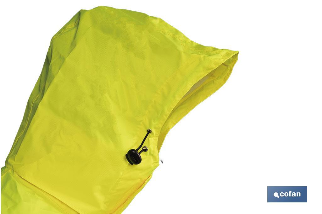 Veste de pluie à haute visibilité avec fermeture éclair | Couleur : Jaune et bleu | Disponible de la taille S à la XXXL - Cofan