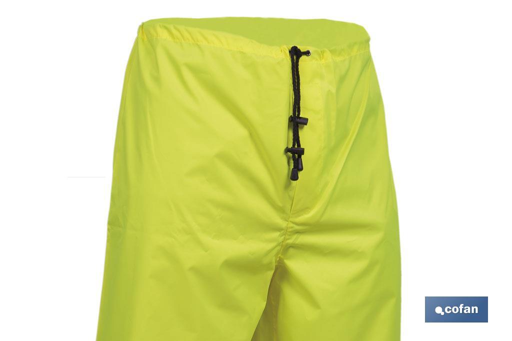Pantalon de pluie à haute visibilité | Bandes à haute visibilité | Couleur : Jaune et bleu | Disponible de la taille S à la XXXL - Cofan