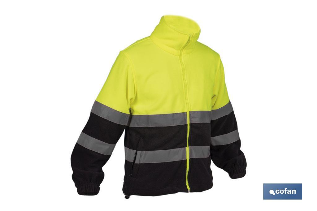 Cofan Polaire à haute visibilité | Fermeture éclair | Couleur : Jaune et bleu | Disponible de la taille S à la XXXL - Cofan