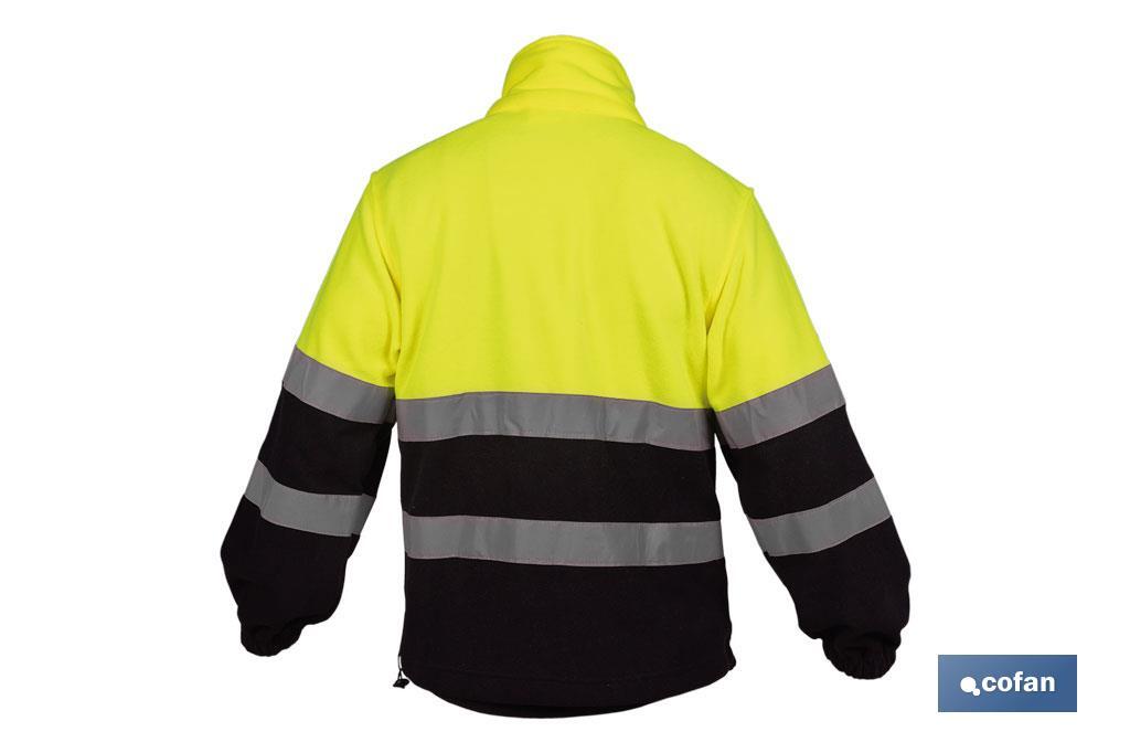 Cofan Polaire à haute visibilité | Fermeture éclair | Couleur : Jaune et bleu | Disponible de la taille S à la XXXL - Cofan