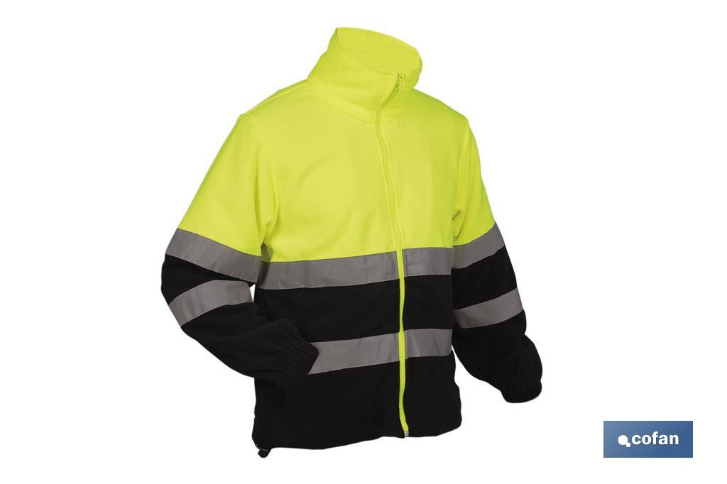 Cofan Polaire à haute visibilité | Fermeture éclair | Couleur : Jaune et bleu | Disponible de la taille S à la XXXL - Cofan