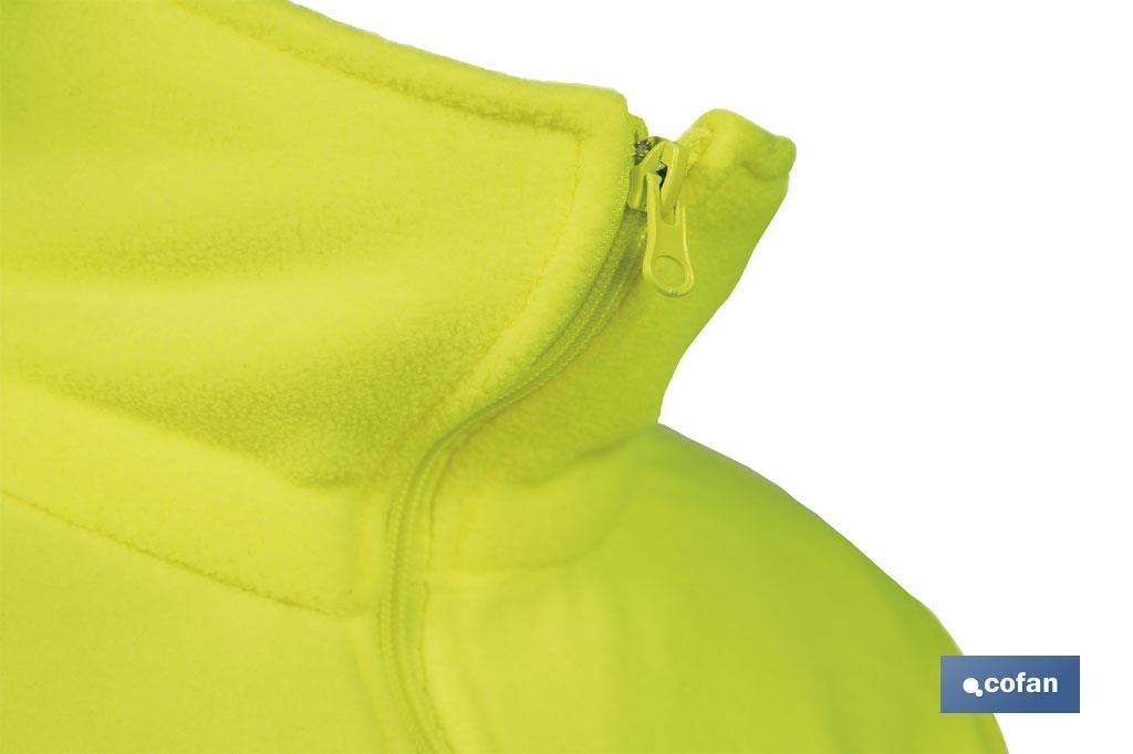 Cofan Polaire à haute visibilité | Fermeture éclair | Couleur : Jaune et bleu | Disponible de la taille S à la XXXL - Cofan