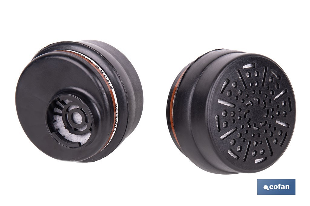 Set de 2 filtros A1P3 para máscara completa Cofan | Protección frente a gases, vapores y partículas P3 - Cofan