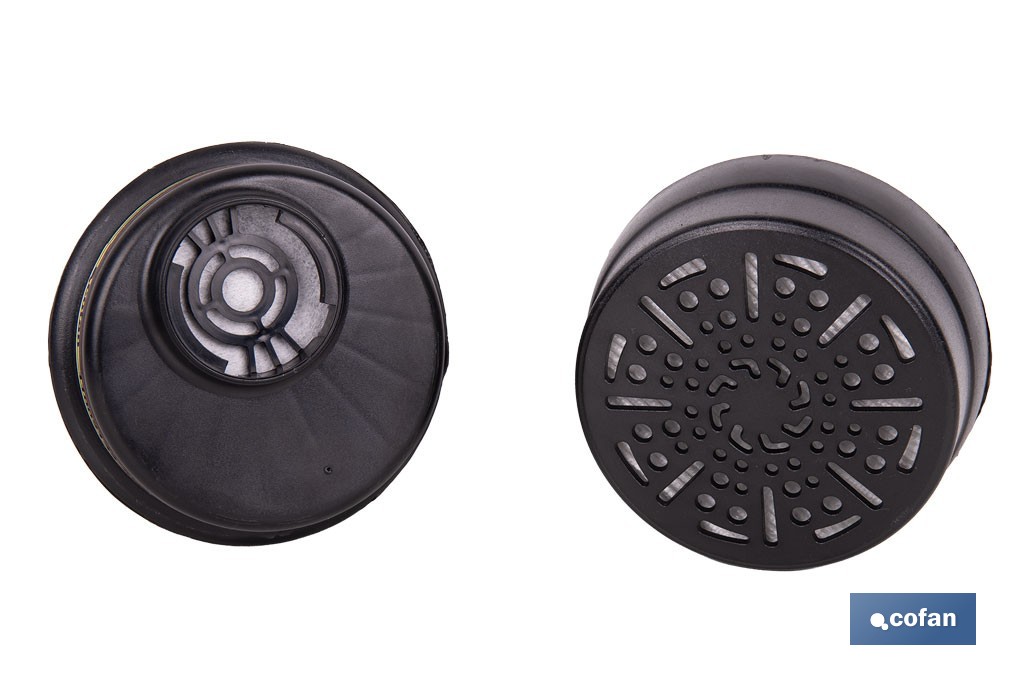 Set de 2 filtros ABEK1P3 para máscara completa Cofan | Protección avanzada frente a gases, vapores y partículas - Cofan