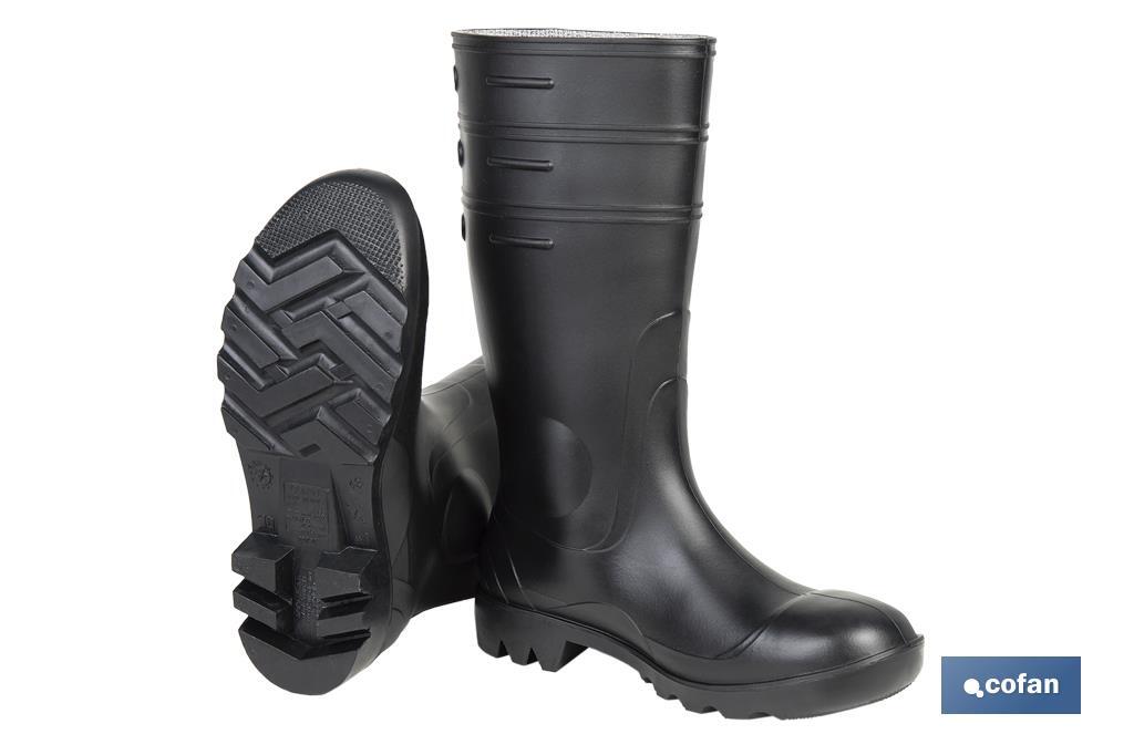 Bota de Agua | Alta de Segurança S-5 | Cor Negro | Fabricada PVC - Cofan