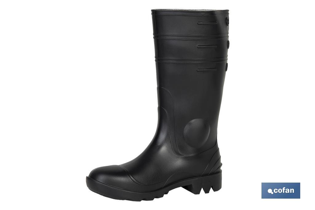 Bota de Agua | Alta de Segurança S-5 | Cor Negro | Fabricada PVC - Cofan