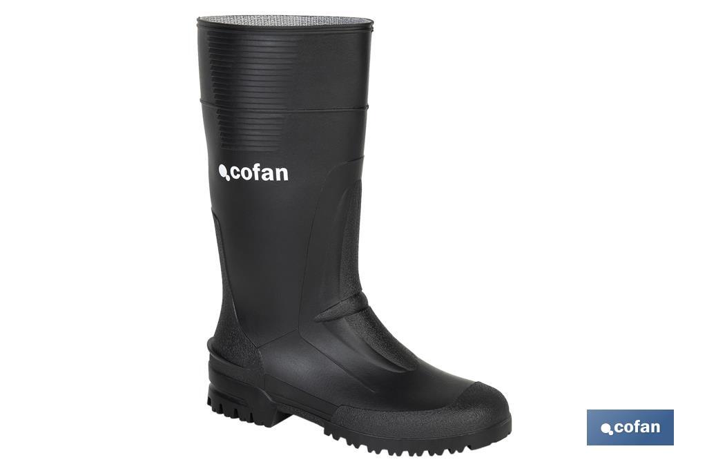 Bota de Agua | Alta | Fabricada PVC | Cor Negro | Forro Interior de Malha - Cofan