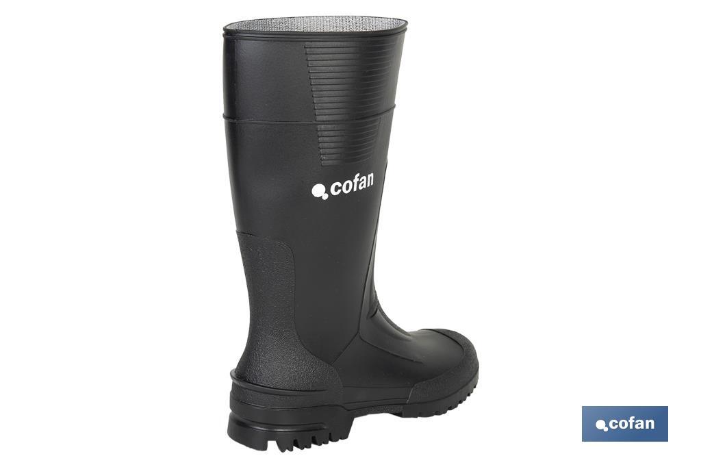 Bota de Agua | Alta | Fabricada PVC | Color Negro | Recubrimiento Interior de Punto - Cofan