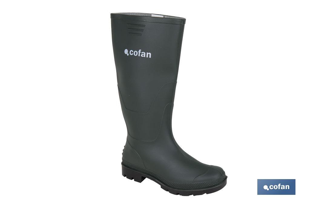 Rain Boot | High Shaft | PVC | Green | Inner Knit Lining - Cofan