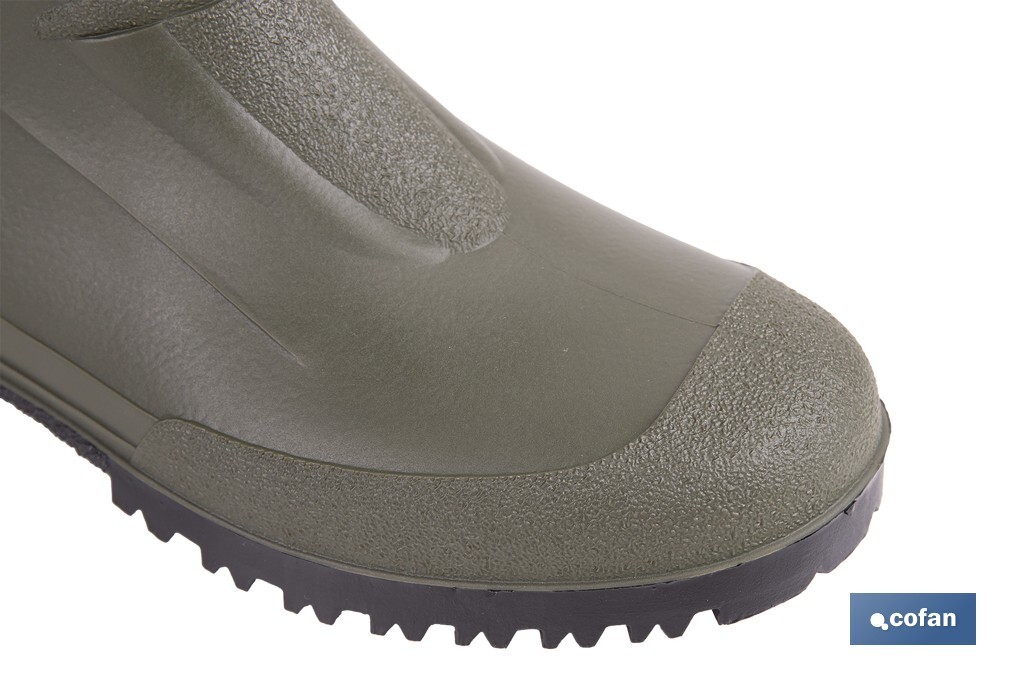 Rain Boot | High Shaft | PVC | Green | Inner Knit Lining - Cofan
