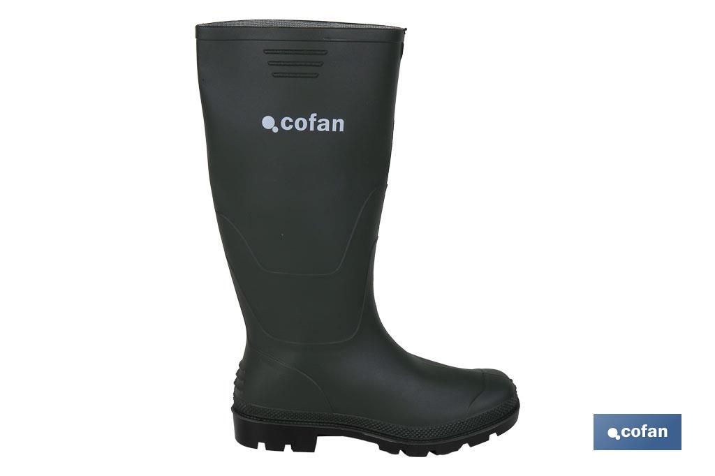 Rain Boot | High Shaft | PVC | Green | Inner Knit Lining - Cofan