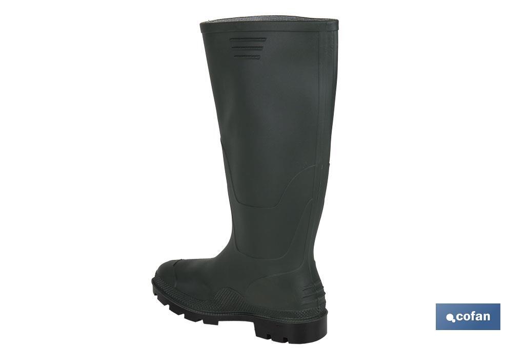 Rain Boot | High Shaft | PVC | Green | Inner Knit Lining - Cofan