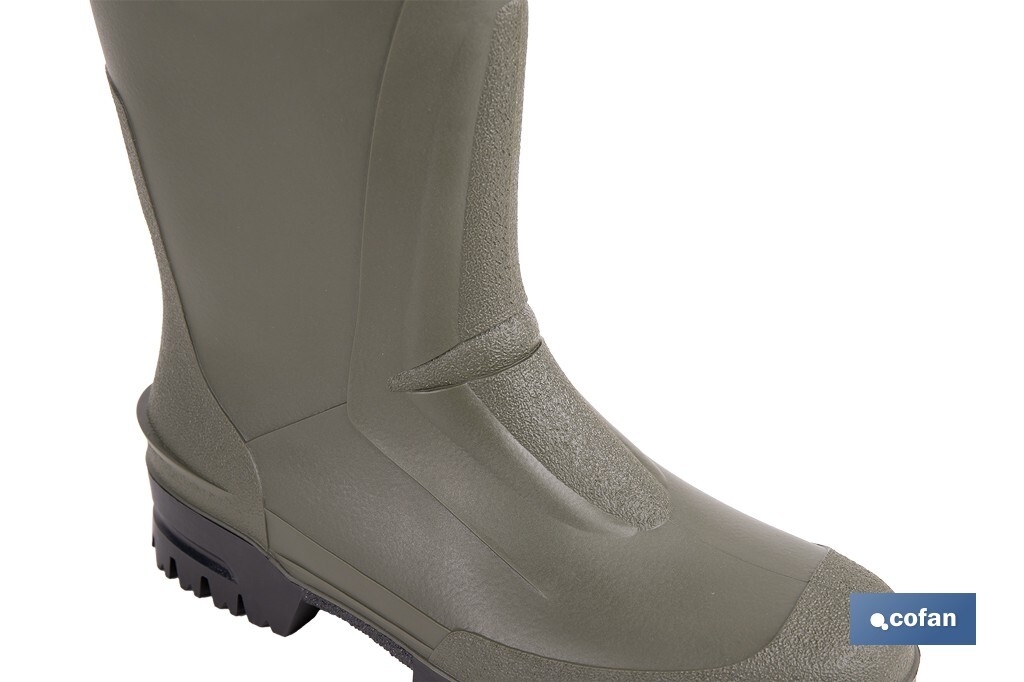 Rain Boot | High Shaft | PVC | Green | Inner Knit Lining - Cofan