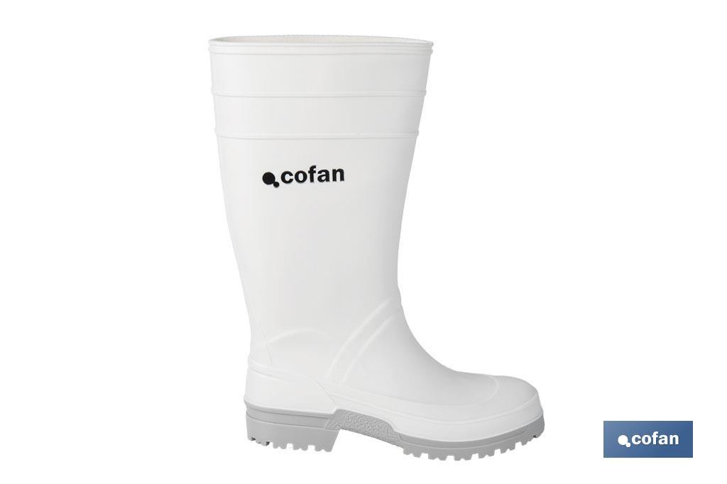 Botte de pluie blanche en PVC, mod. alimentaire - Cofan