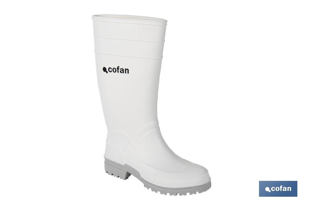 Botte de pluie blanche en PVC, mod. alimentaire - Cofan