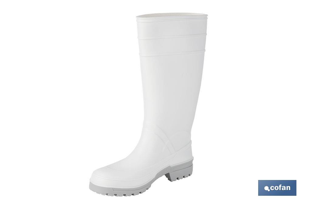 Botte de pluie blanche en PVC, mod. alimentaire - Cofan