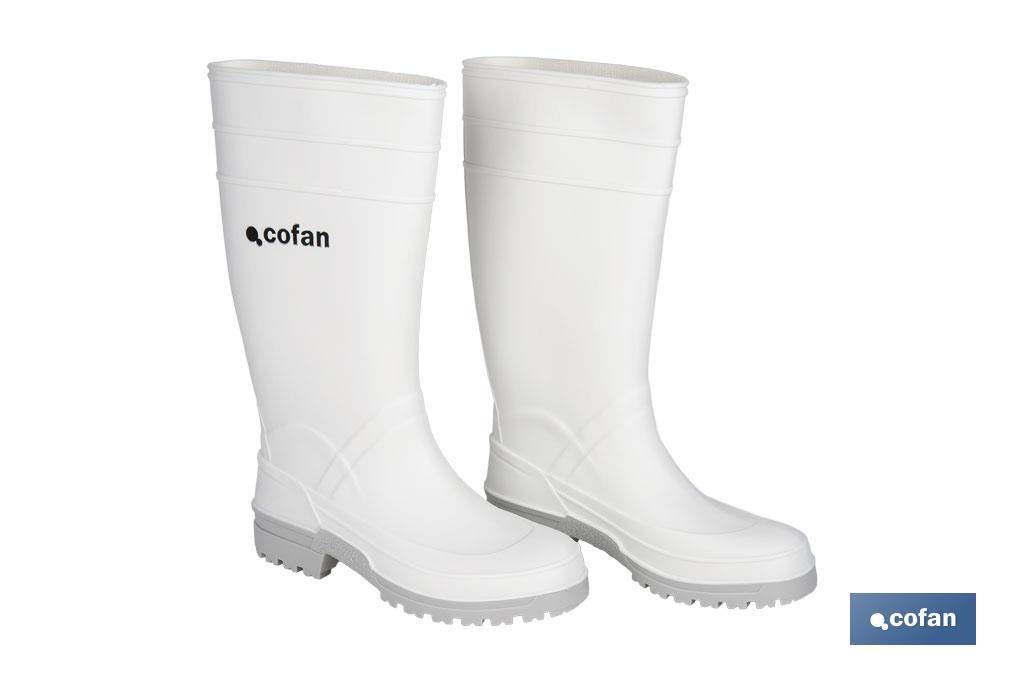 Botte de pluie blanche en PVC, mod. alimentaire - Cofan