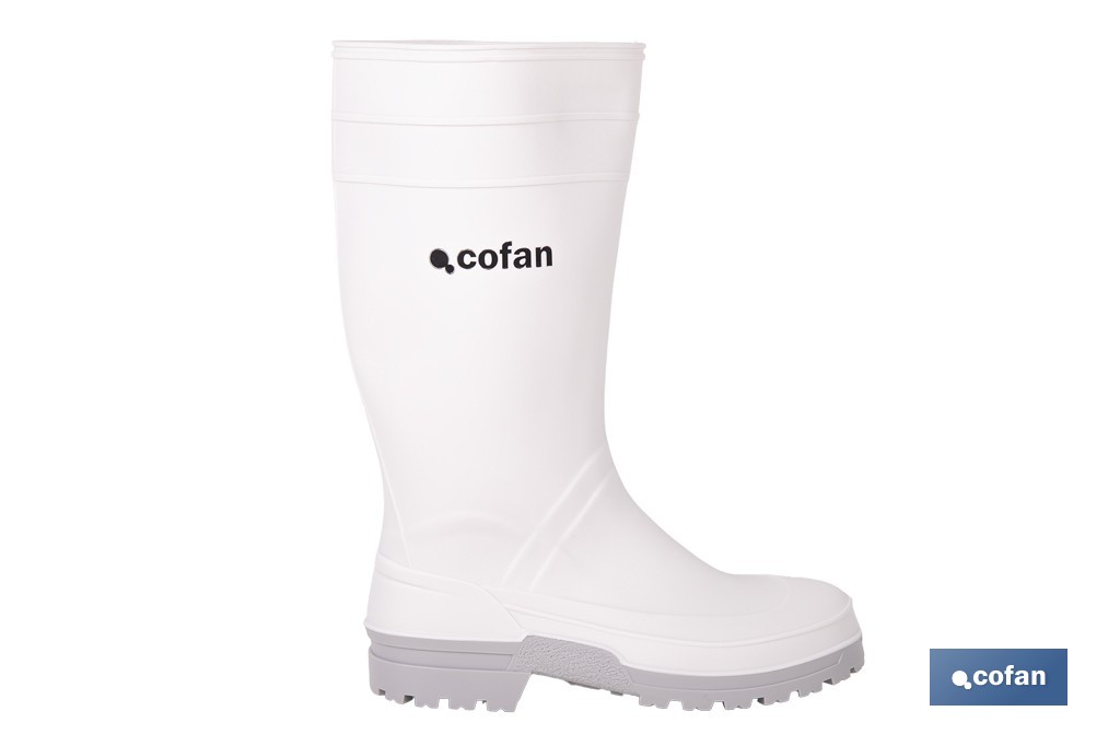Rain Boot | High Shaft | PVC | White | Non-Slip Sole and Abrasion Resistant - Cofan