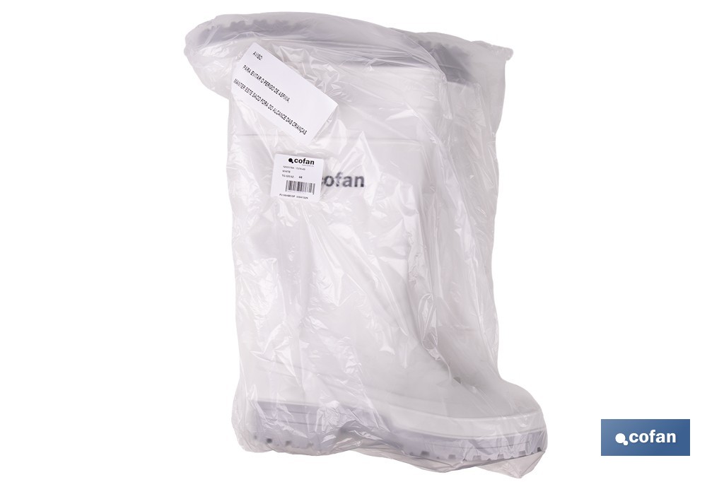 Rain Boot | High Shaft | PVC | White | Non-Slip Sole and Abrasion Resistant - Cofan
