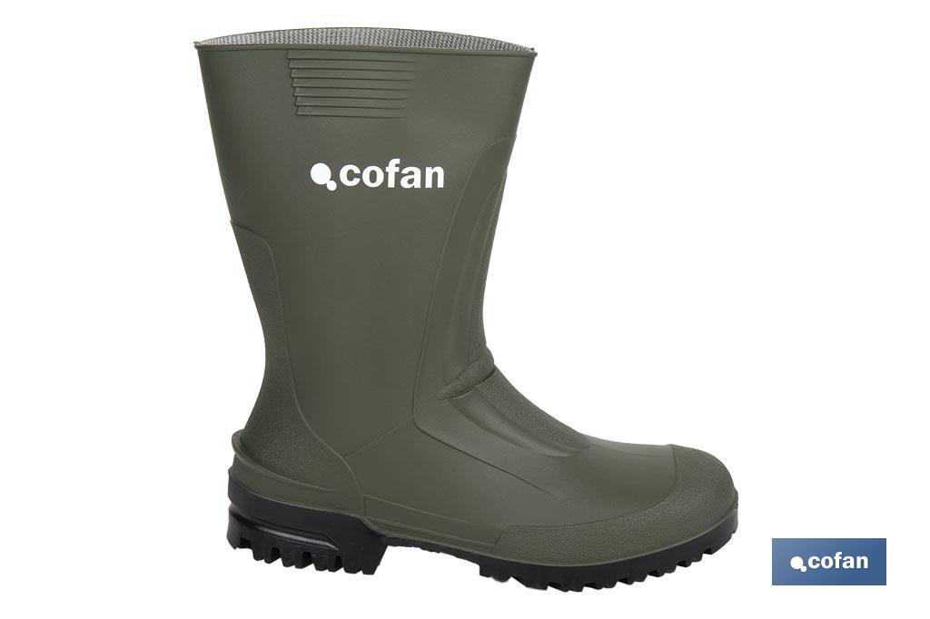 Bota de Agua | Meio Cano | Fabricada PVC | Cor Verde | Sola AntiDerrapante - Cofan