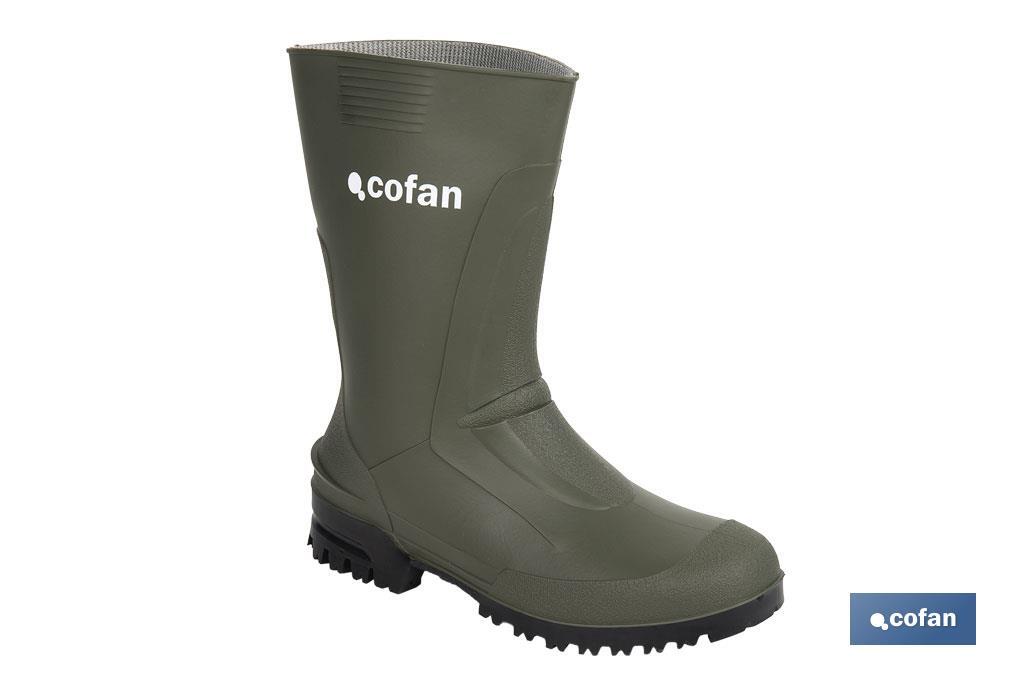 Bota de Agua | Meio Cano | Fabricada PVC | Cor Verde | Sola AntiDerrapante - Cofan