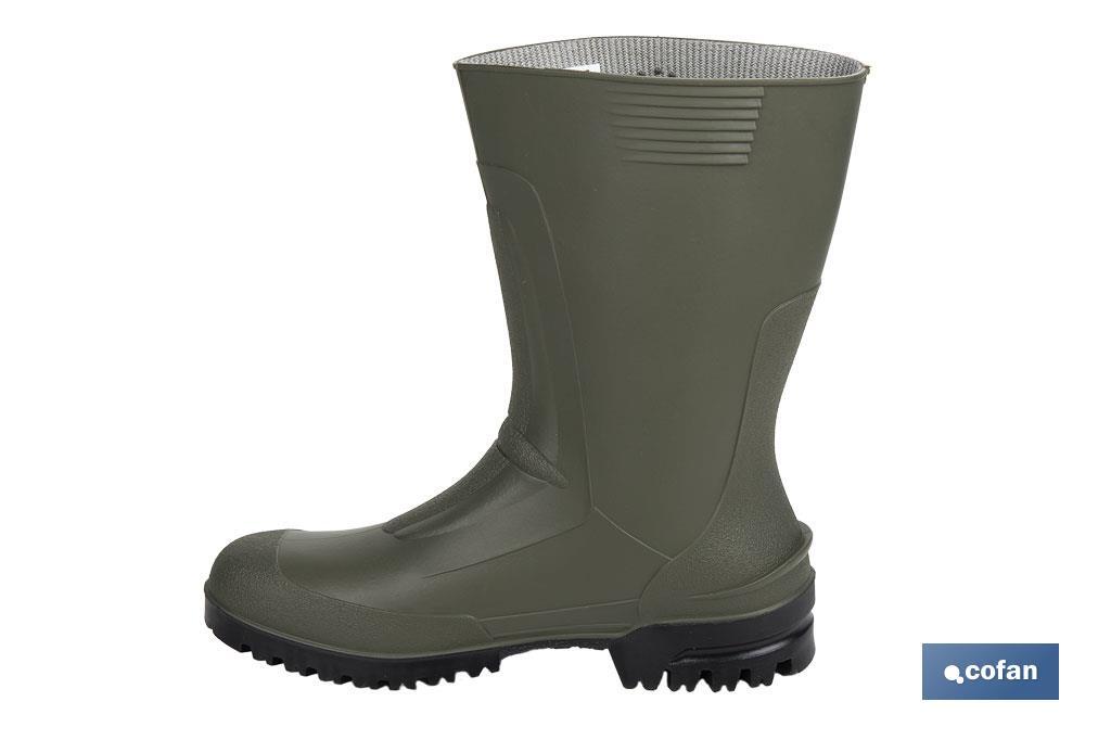 Bota de Agua | Meio Cano | Fabricada PVC | Cor Verde | Sola AntiDerrapante - Cofan