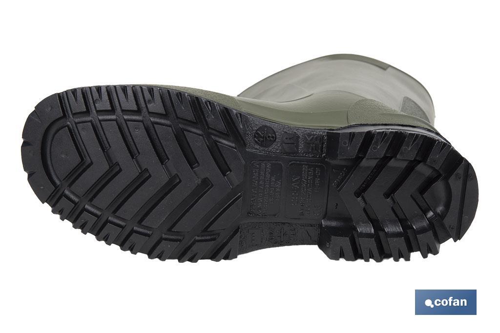 Bota de Agua | Meio Cano | Fabricada PVC | Cor Verde | Sola AntiDerrapante - Cofan
