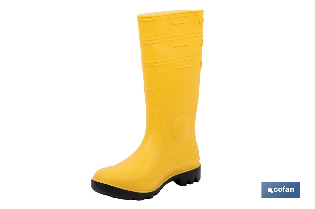 Bota de Água | Segurança S5 | Cor Amarelo| Fabricada em PVC | Biqueira e Palmilha de Aço - Cofan