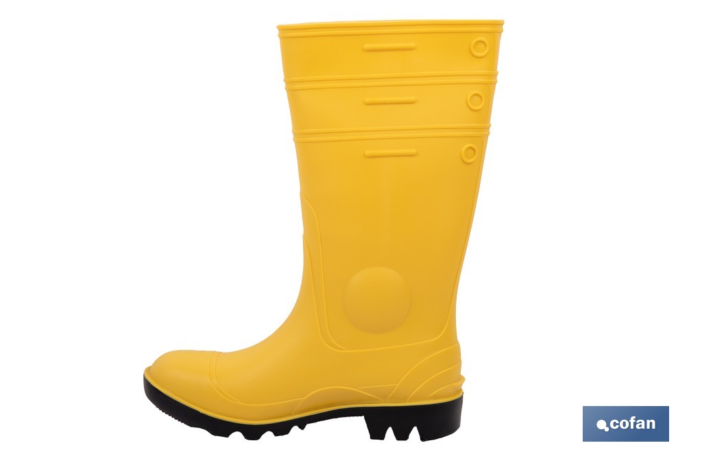 Bota de Água | Segurança S5 | Cor Amarelo| Fabricada em PVC | Biqueira e Palmilha de Aço - Cofan