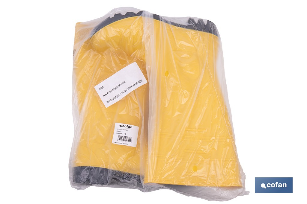 Bota de Água | Segurança S5 | Cor Amarelo| Fabricada em PVC | Biqueira e Palmilha de Aço - Cofan