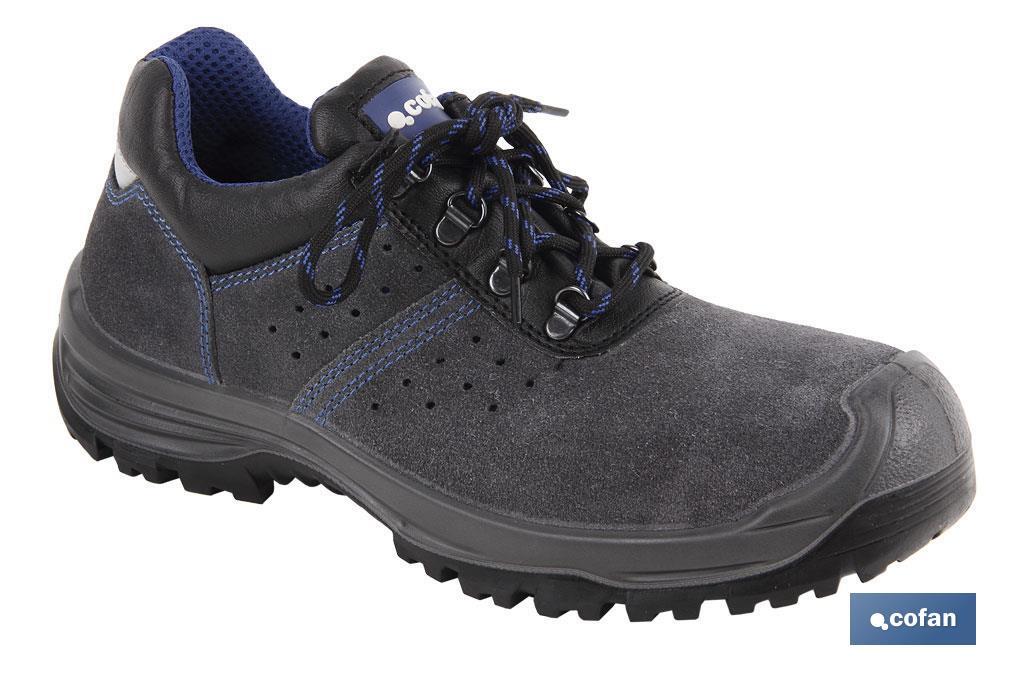 Scarpe in crosta di pelle | Colore: grigio | Sicurezza S1P+SRC | Modello Myron | Puntale in carbonio Light - Cofan