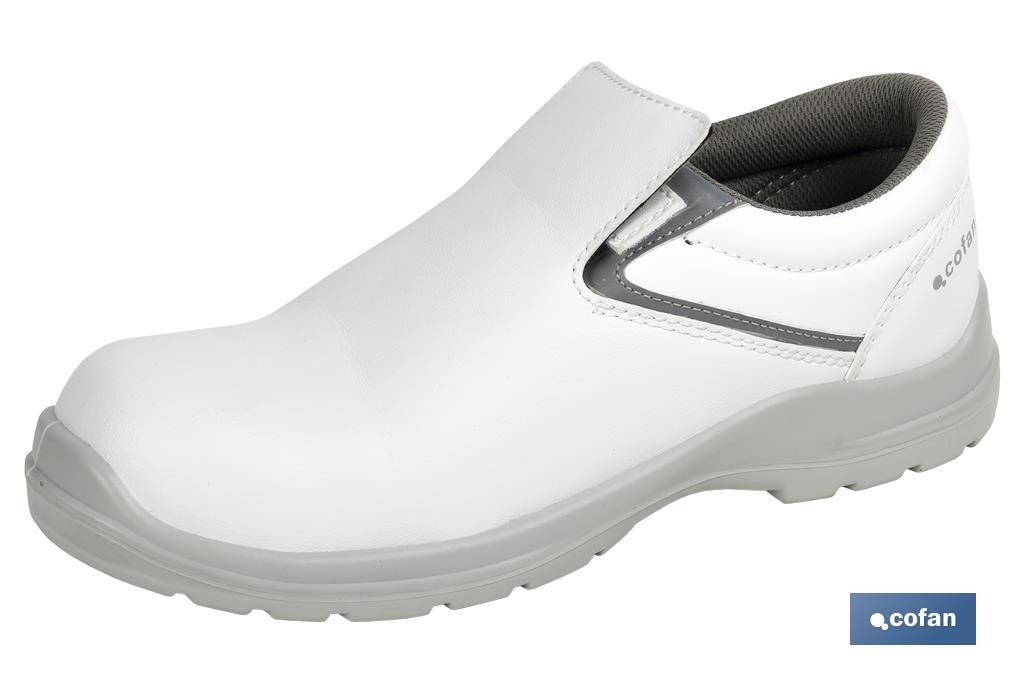 Mocasín de Seguridad S2 SRC | Tallas desde la 35 a la 47 en Color Blanco | Zapato de Trabajo Modelo White Fox - Cofan