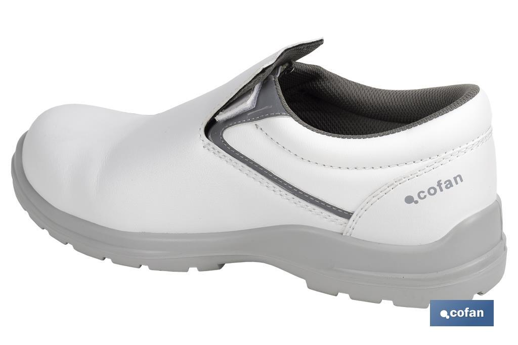 Mocassin de Sécurité S2 SRC | Pointures du 35 au 47 en Couleur Blanche | Chaussures de Travail Modèle White Fox - Cofan